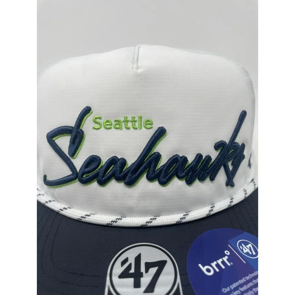 '47‎ Seattle Seahawks Snapback Hat Cap Hitch White Adjustable NFL Mens Brand New